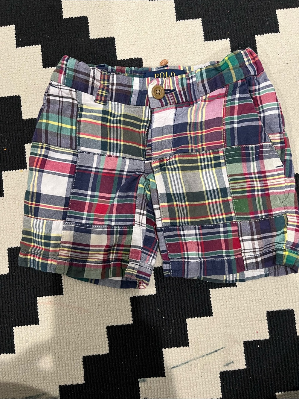 Polo by Ralph Lauren Boys Patchwork Plaid Shorts - Red, Green, Blue, Navy, White